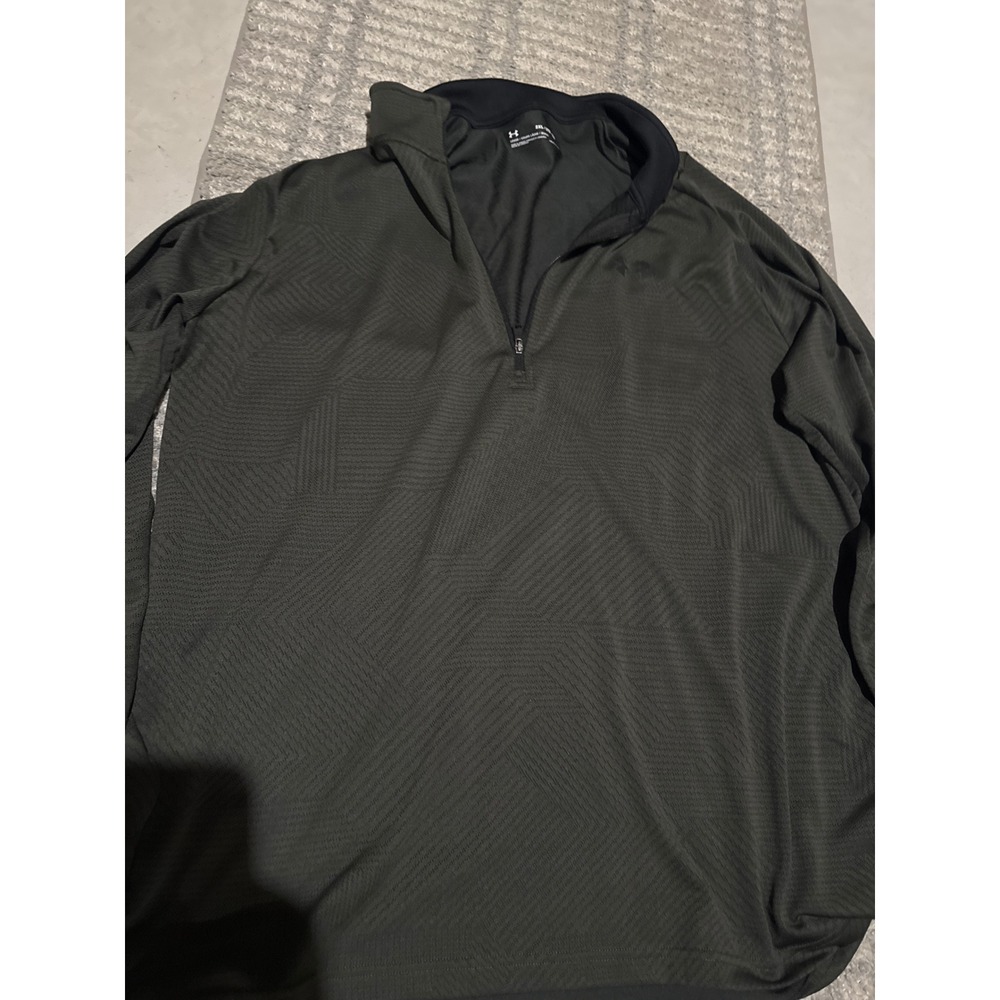 Under Armour Mens HeatGear 1/4 Zip Pullover Olive Green 1353098 2XL